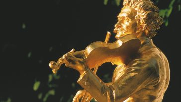 Goldene Statue im Wiener Stadtpark