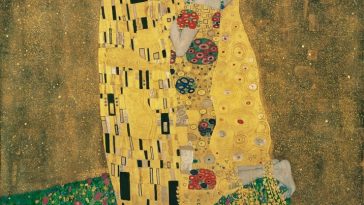 berühmtes Ölgemälde von Gustav Klimt "Kuss"