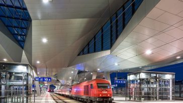 Bahnsteige im Hauptbahnhof Wien
